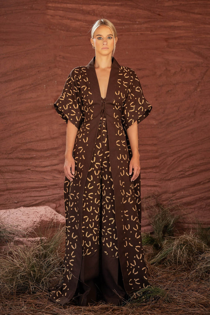 Cordelia | Boho Kimono Robe & Wide Leg Pants Set