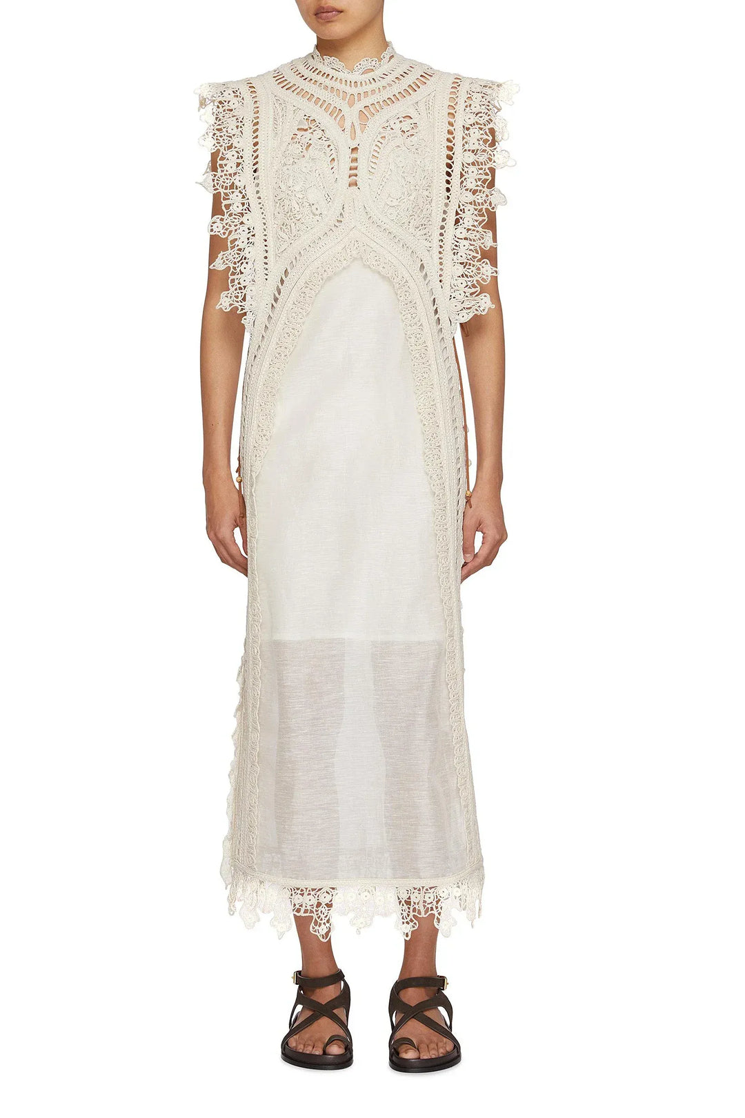 Cordelia | Elegant Lace High Neck Maxi Dress