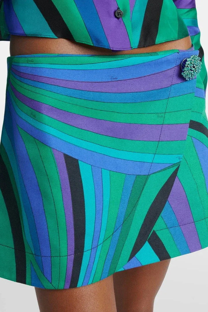 Jocelyn | Chic Cross-Strap Print Swimsuit With Wrap Skirt Set