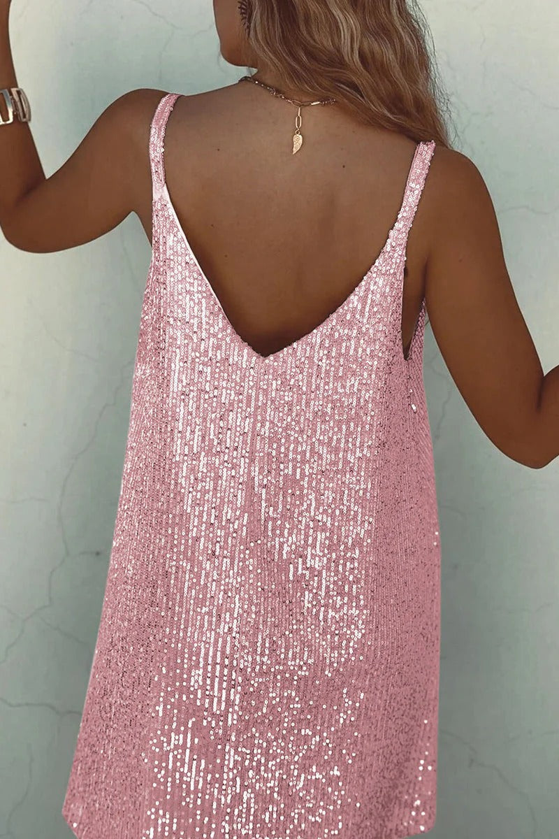 Margot | Elegant V-Neck Sequin Mini Dress