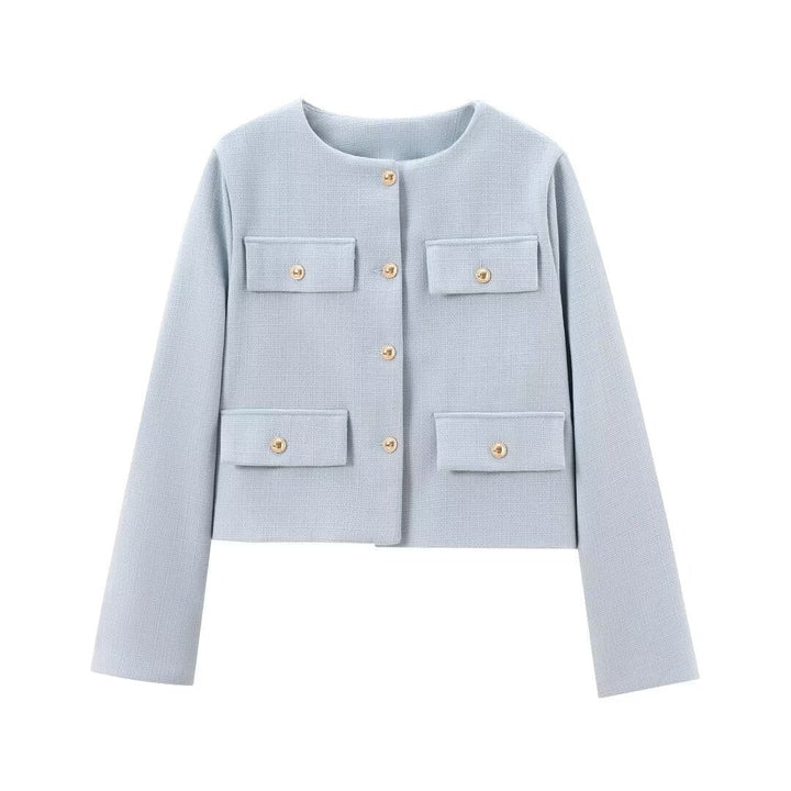 Cordelia | Chic Cropped Button-Up Jacket With Four Pockets