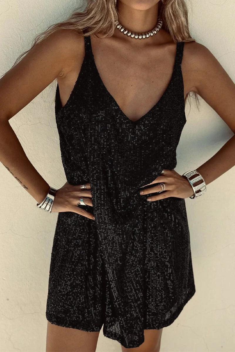 Margot | Elegant V-Neck Sequin Mini Dress