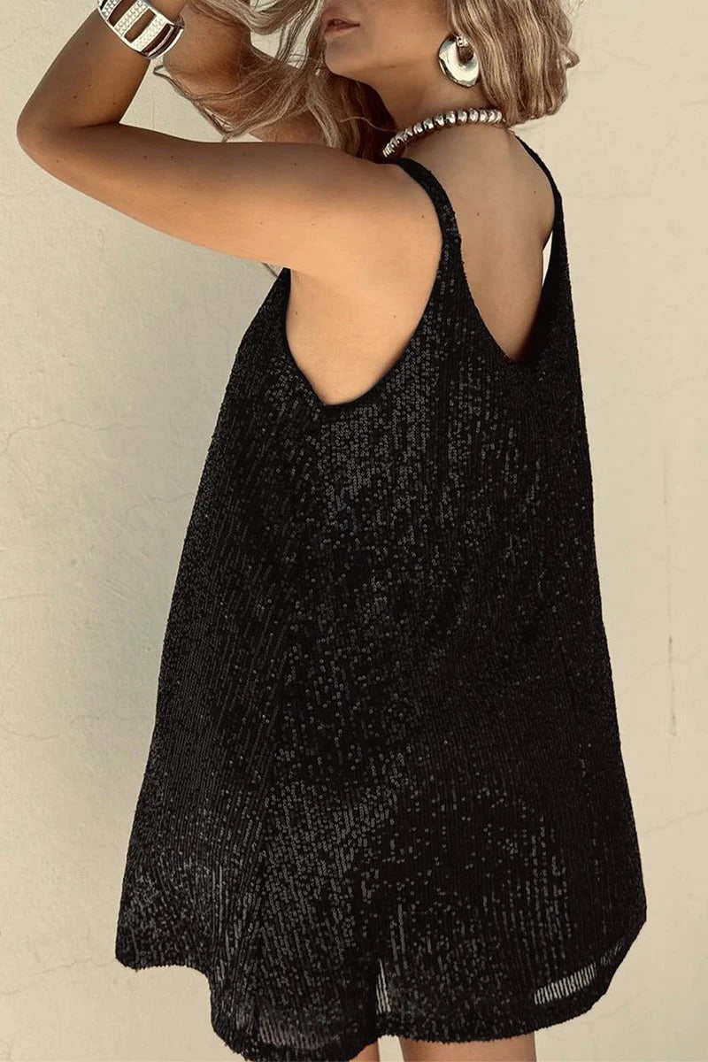 Margot | Elegant V-Neck Sequin Mini Dress