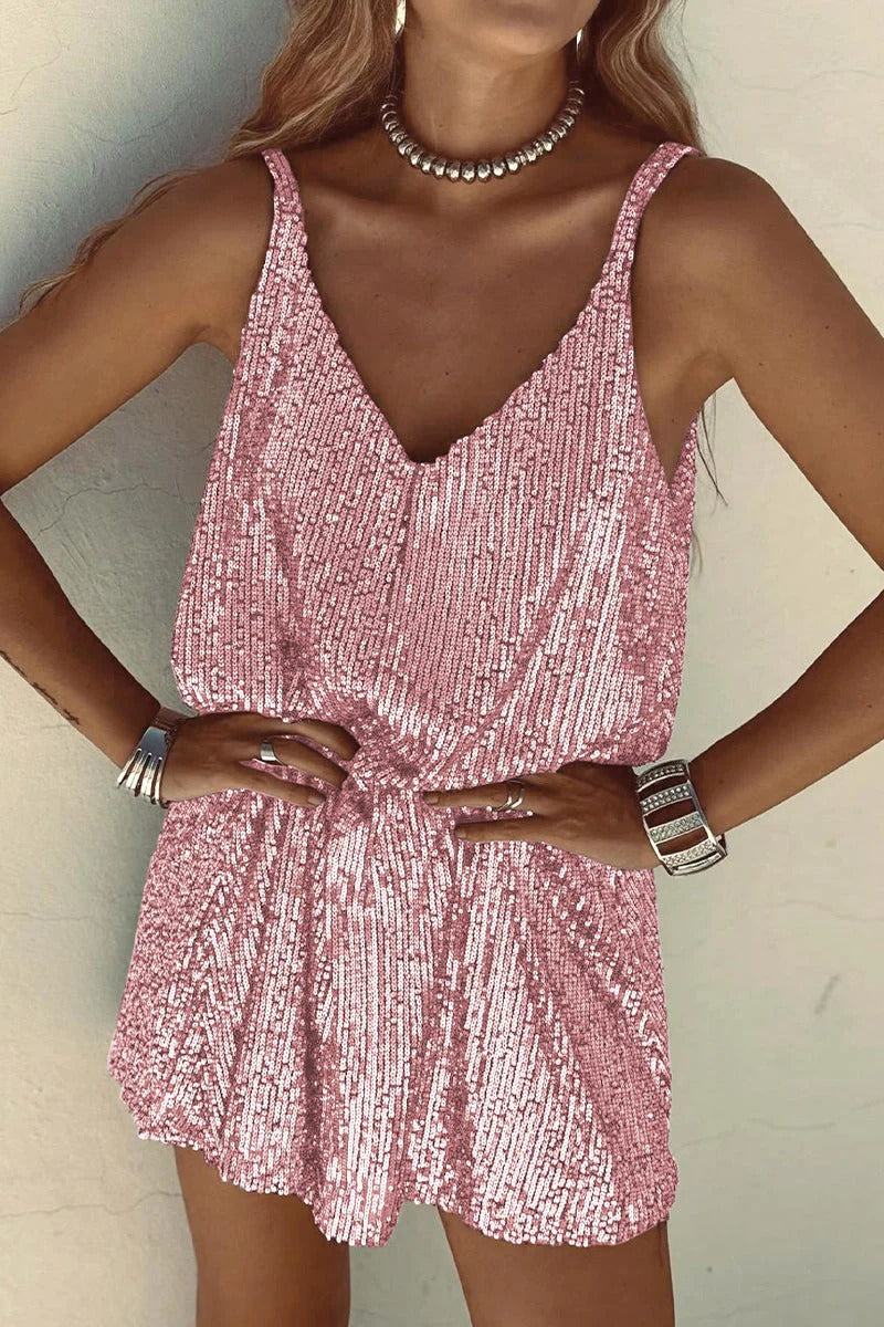 Margot | Elegant V-Neck Sequin Mini Dress