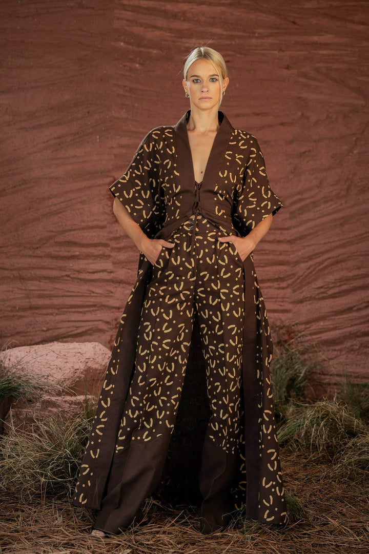 Cordelia | Boho Kimono Robe & Wide Leg Pants Set