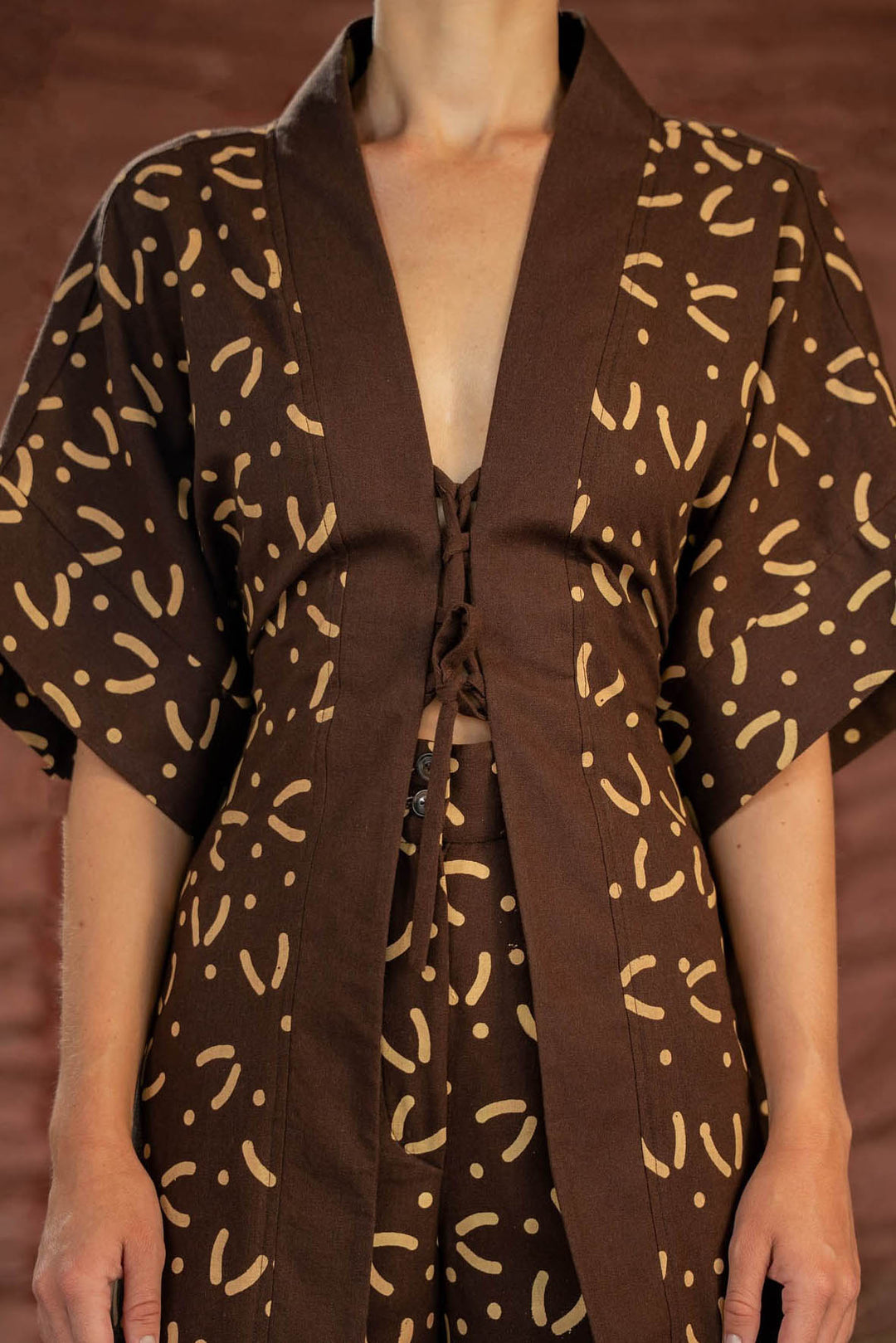 Cordelia | Boho Kimono Robe & Wide Leg Pants Set