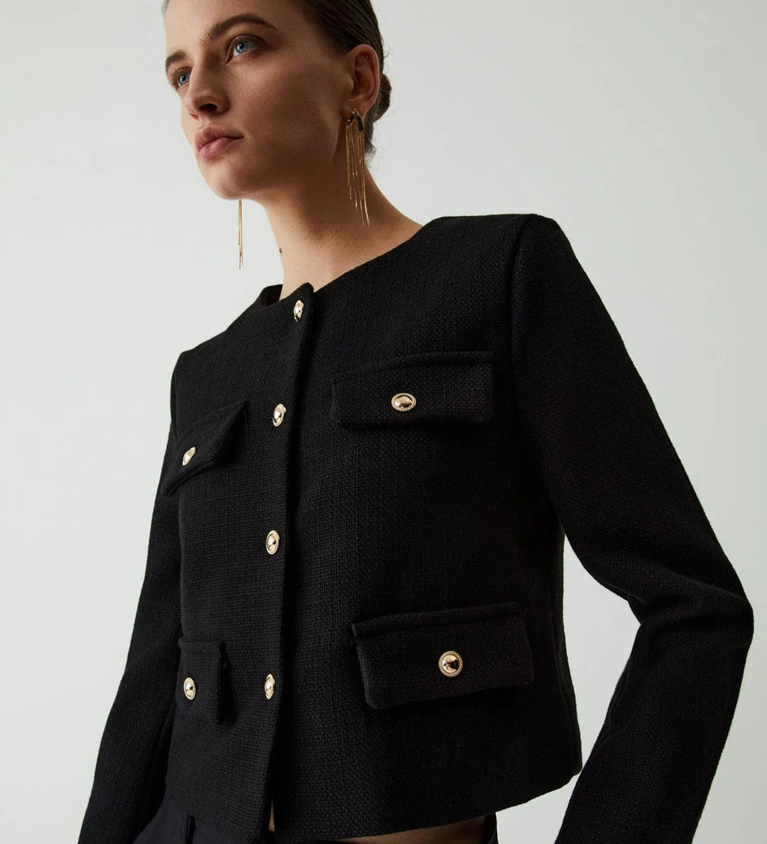 Cordelia | Chic Cropped Button-Up Jacket With Four Pockets