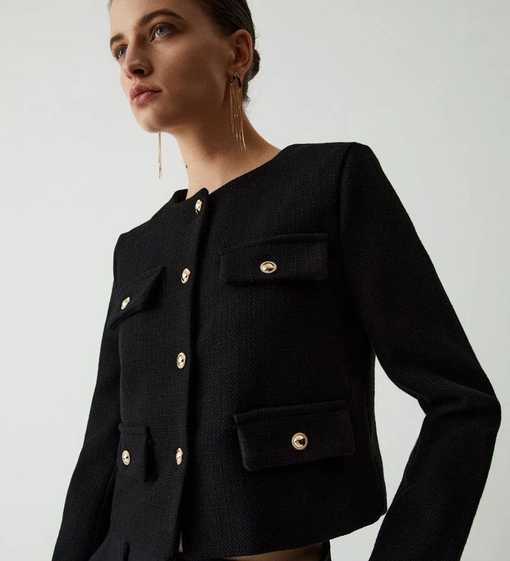 Cordelia | Chic Cropped Button-Up Jacket With Four Pockets