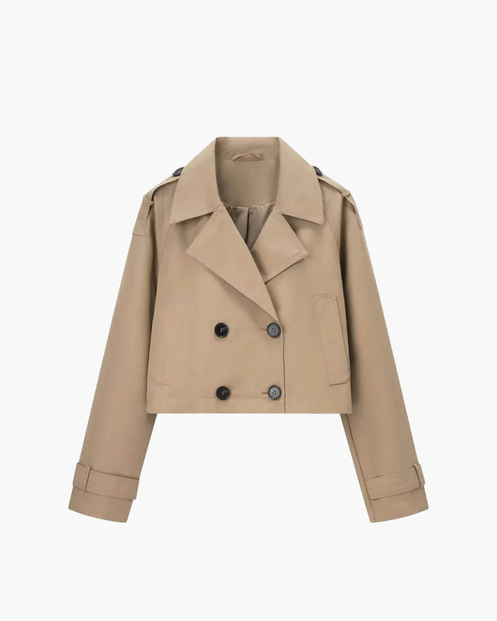 Everly | Chic Cropped Double Breasted Trench Coat Women