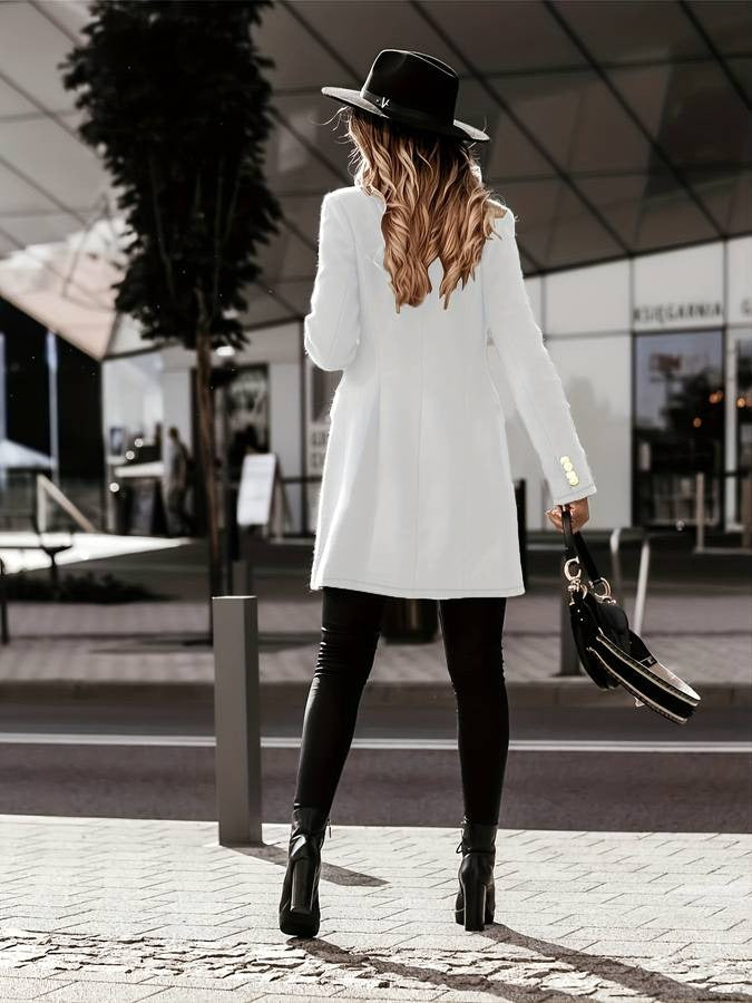 Cordelia | Elegant Double Breasted Military Coat With Gold Buttons