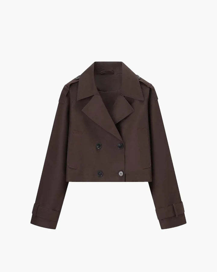 Everly | Chic Cropped Double Breasted Trench Coat Women