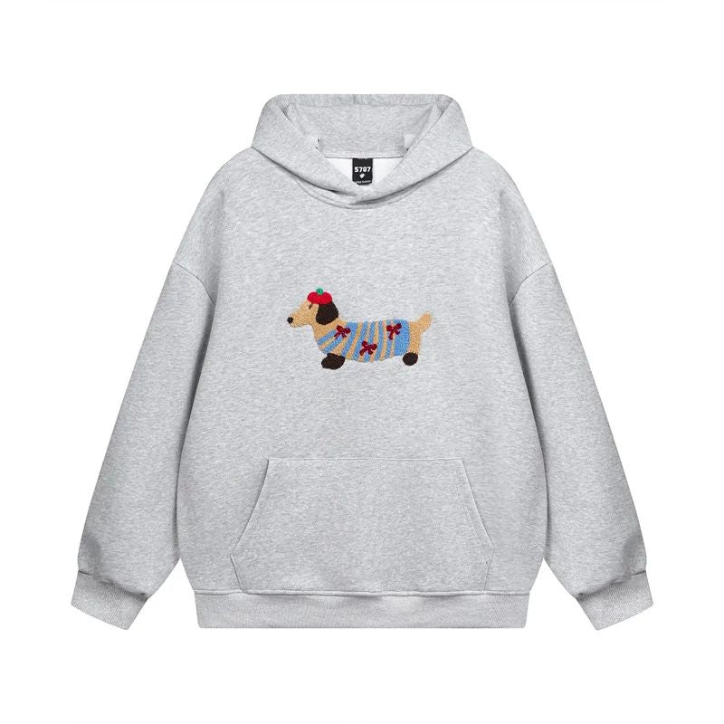 Eliza | Stylish Oversized Dachshund Embroidered Hoodie