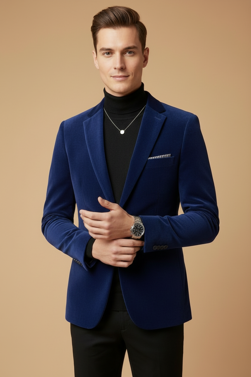 Valentino | Elegant Burgundy Velvet Blazer Men - Slim Fit Evening