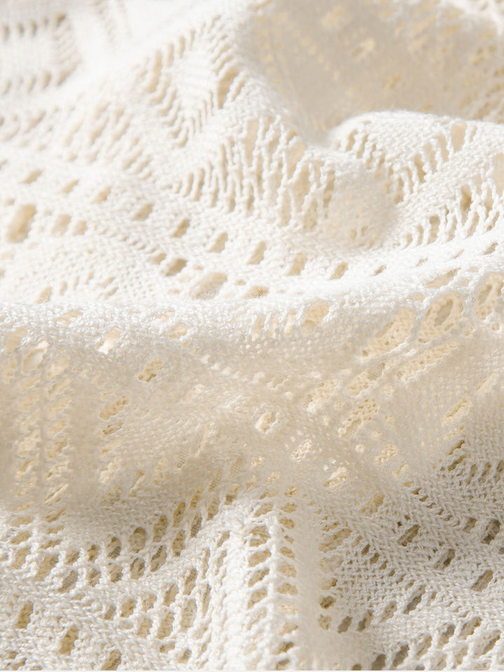 Royce | Elegant Crochet Lace Short Sleeve Two Piece Set Men