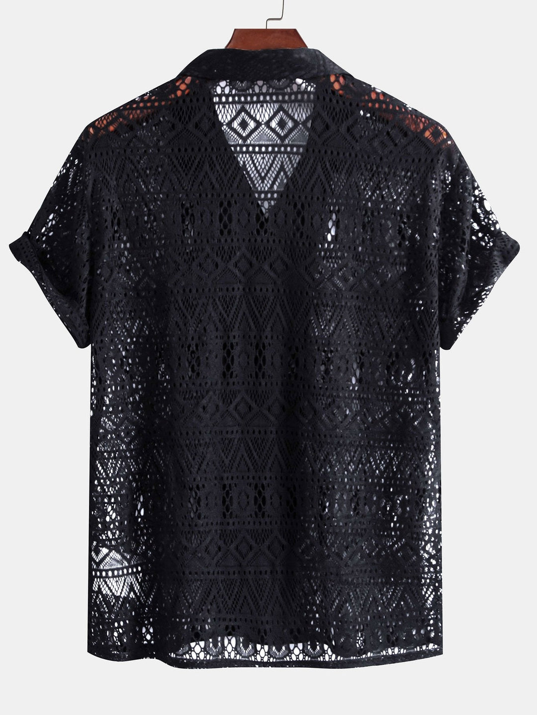 Royce | Elegant Crochet Lace Short Sleeve Two Piece Set Men