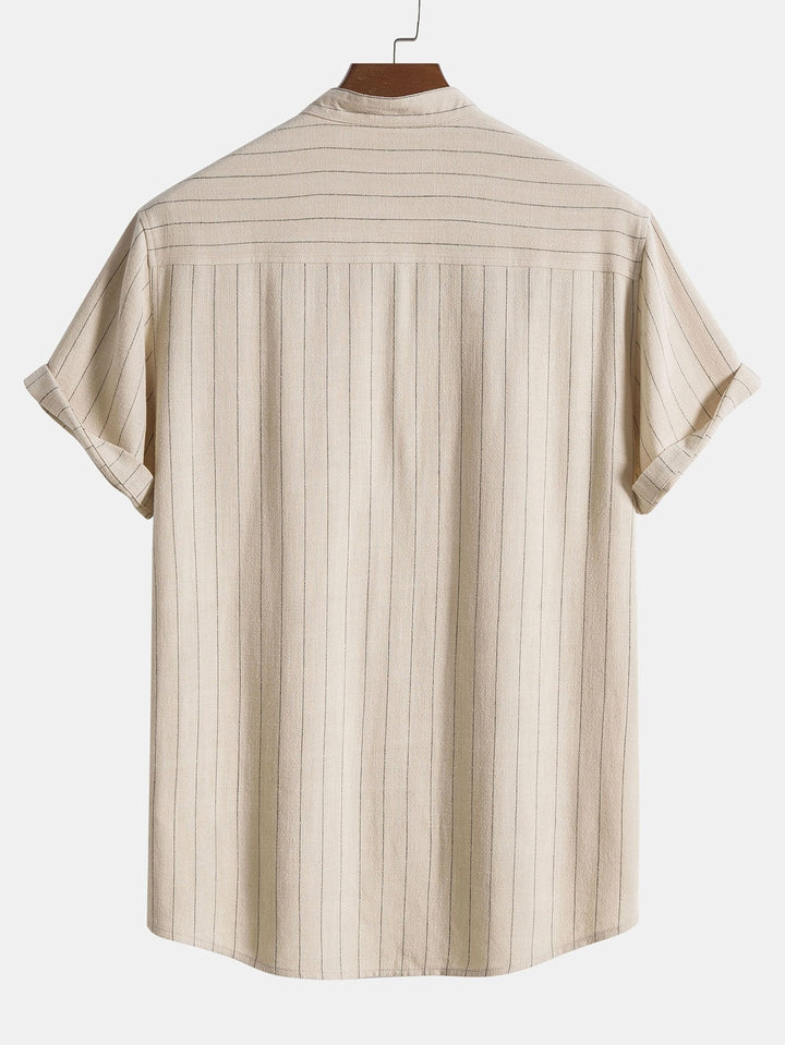 Silas | Elegant Striped Linen Set Men Short Sleeve