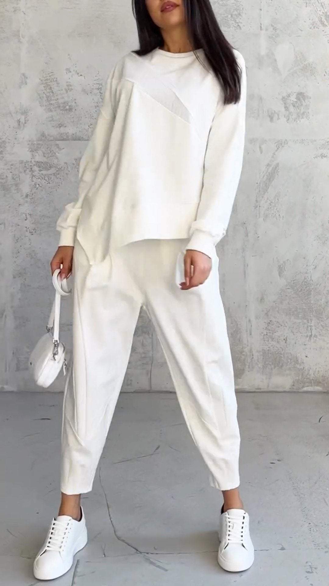 Babette | Stylish Two Piece Set Long Sleeve Crew Neck Loungewear
