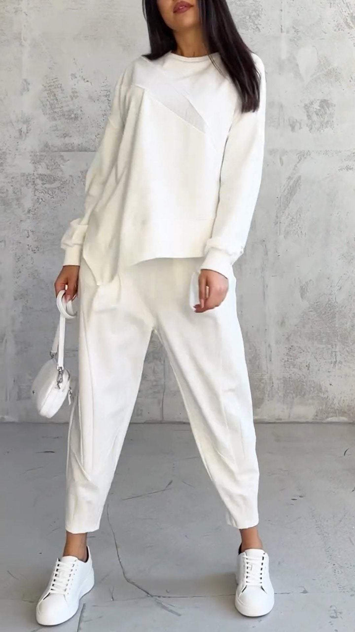 Babette | Stylish Two Piece Set Long Sleeve Crew Neck Loungewear