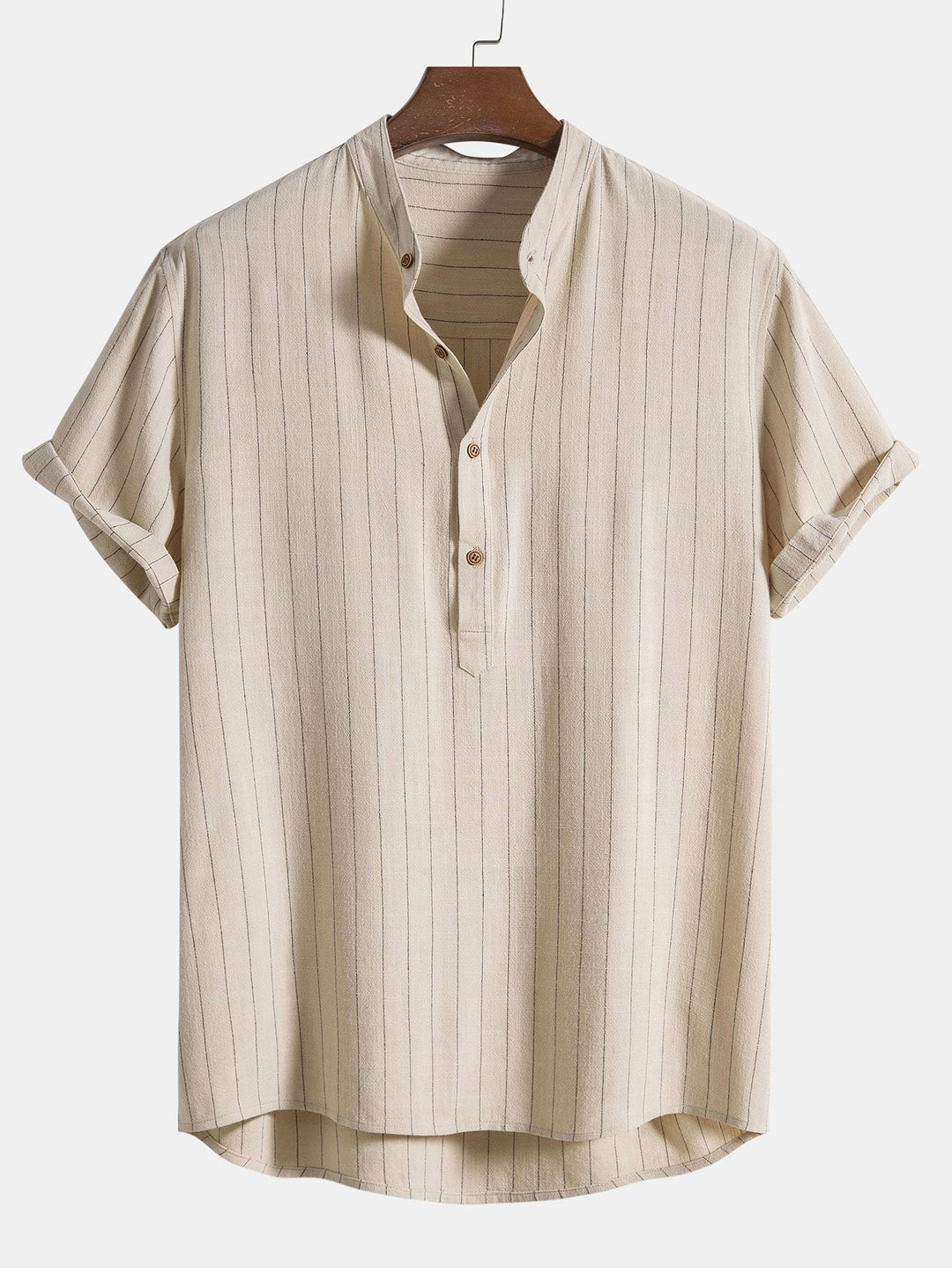 Silas | Elegant Striped Linen Set Men Short Sleeve