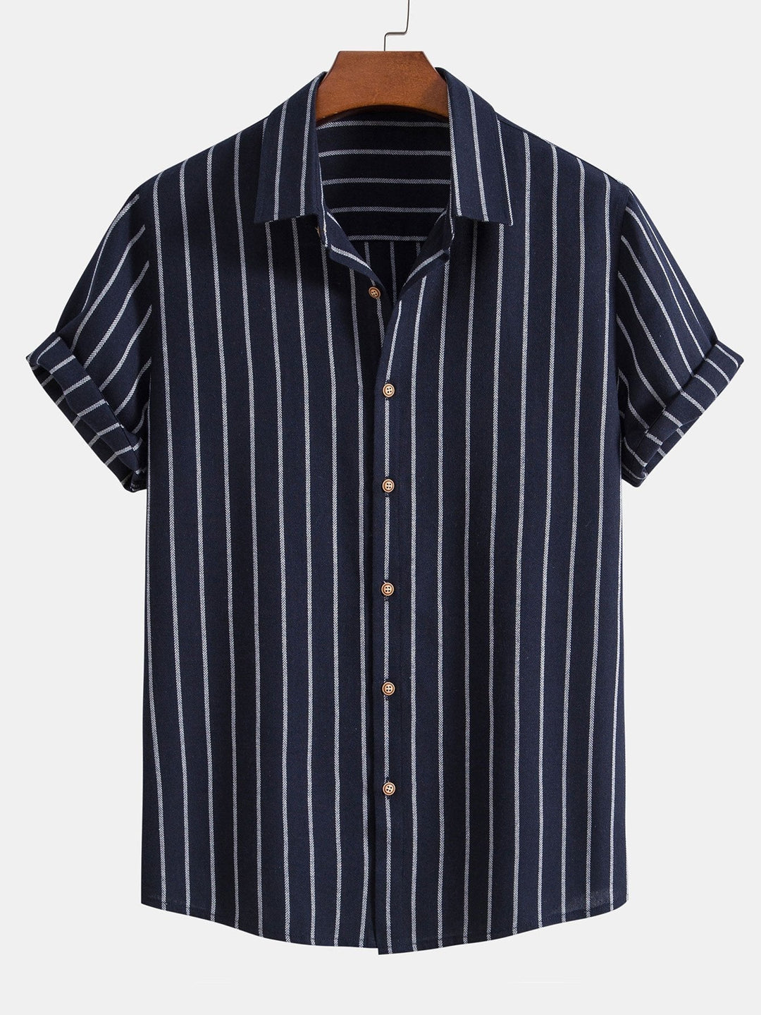 Raphael | Elegant Striped Short Sleeve Linen Set Men