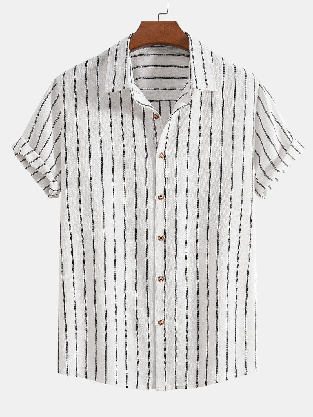 Raphael | Elegant Striped Short Sleeve Linen Set Men