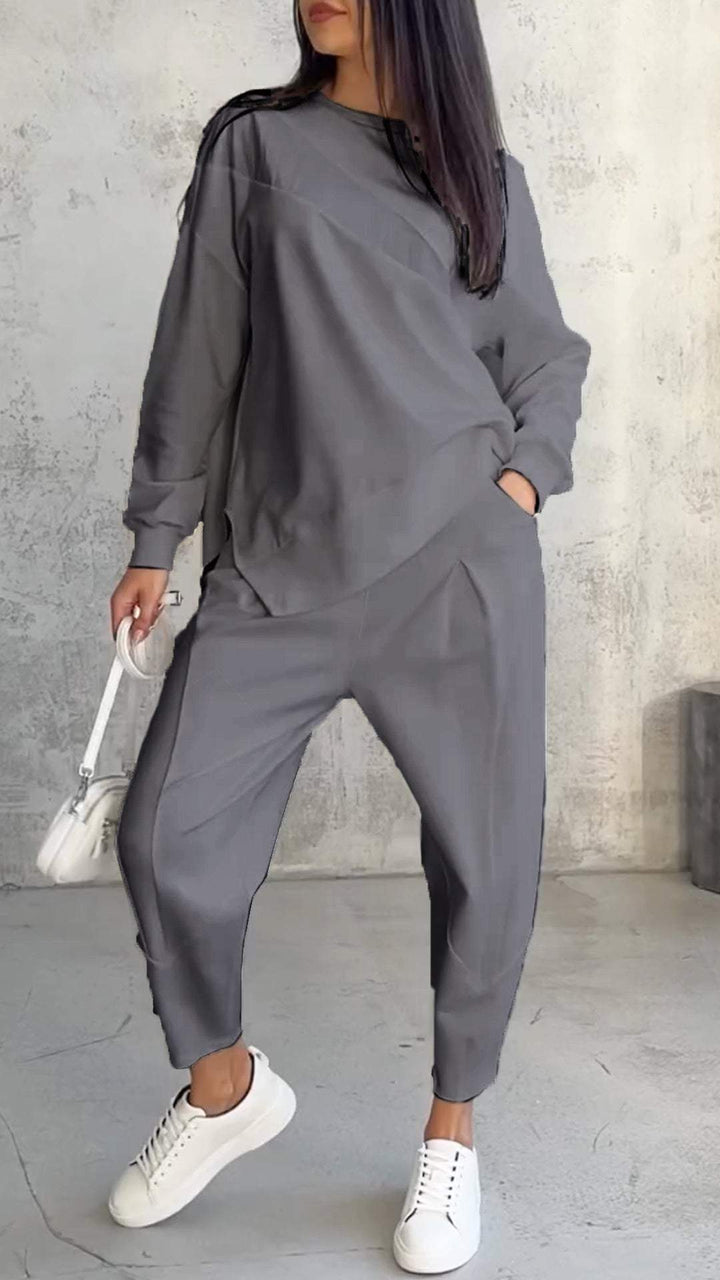 Babette | Stylish Two Piece Set Long Sleeve Crew Neck Loungewear
