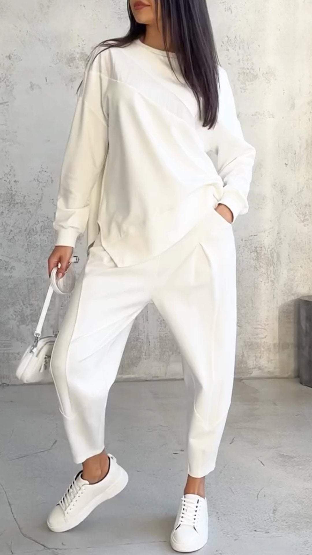Babette | Stylish Two Piece Set Long Sleeve Crew Neck Loungewear
