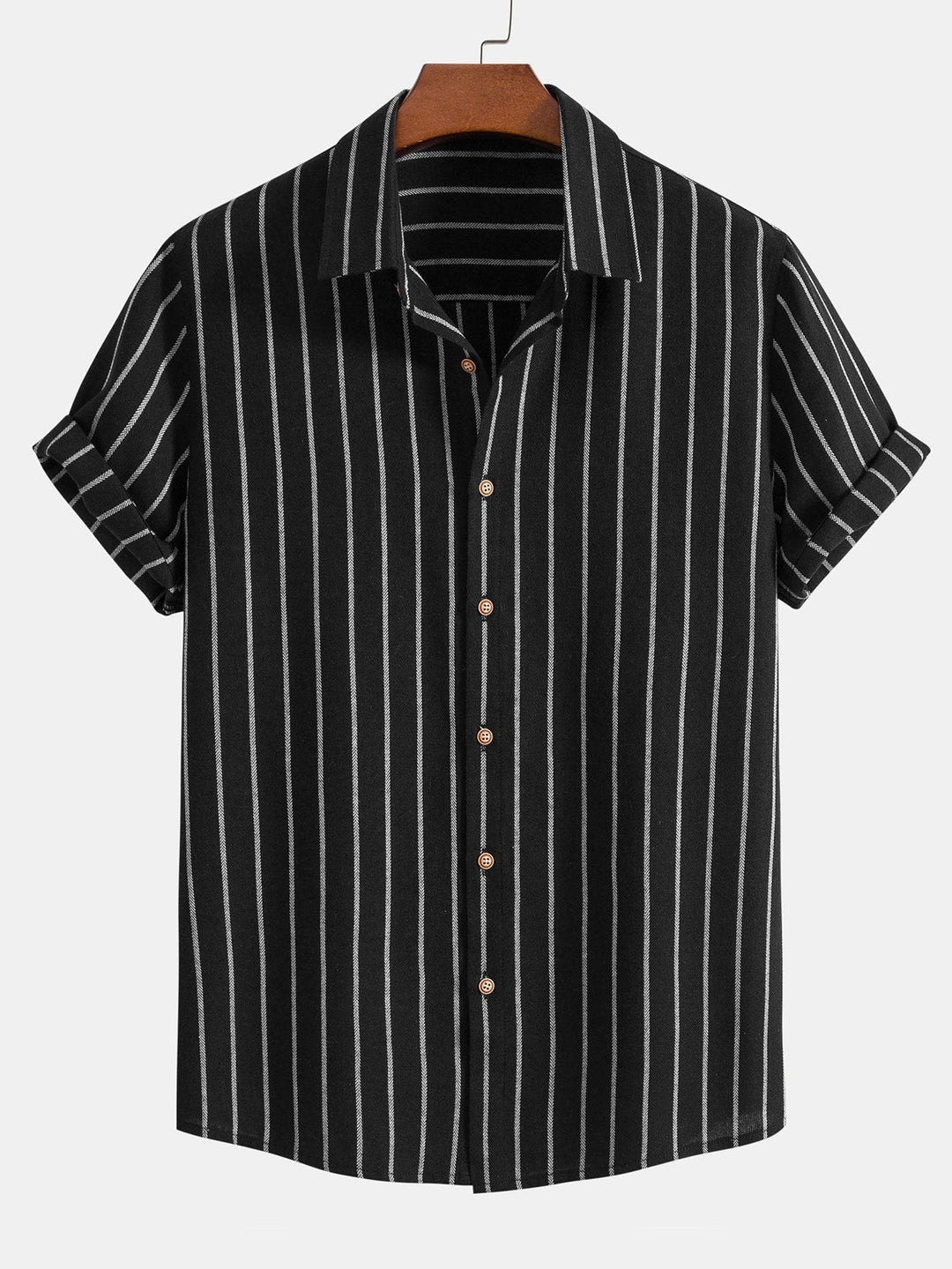 Raphael | Elegant Striped Short Sleeve Linen Set Men