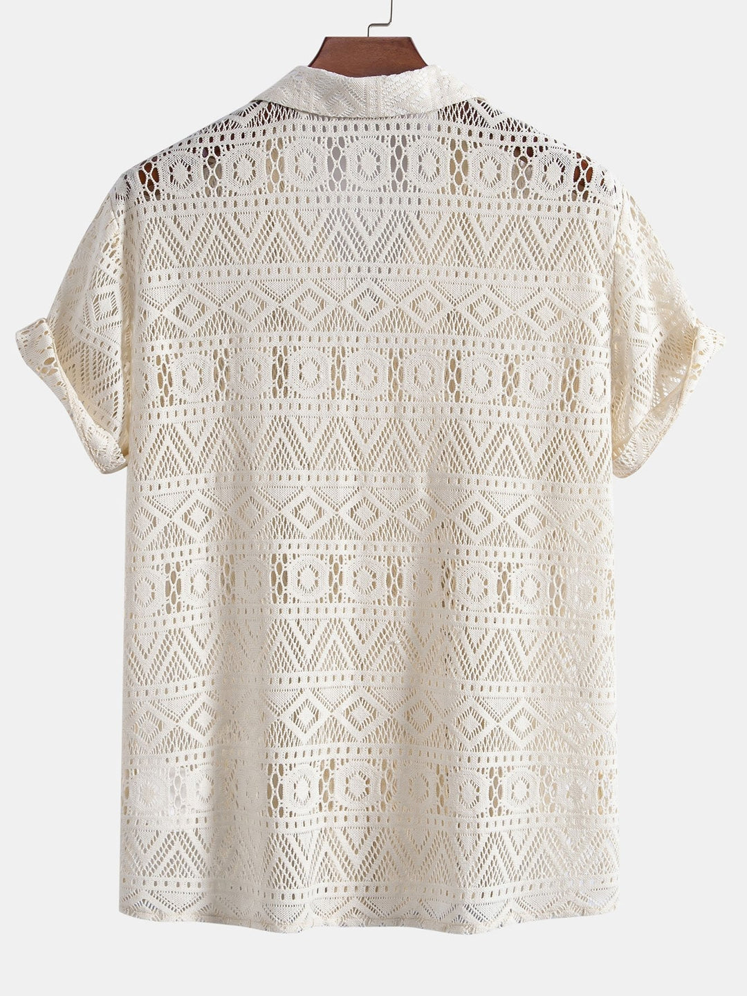 Royce | Elegant Crochet Lace Short Sleeve Two Piece Set Men