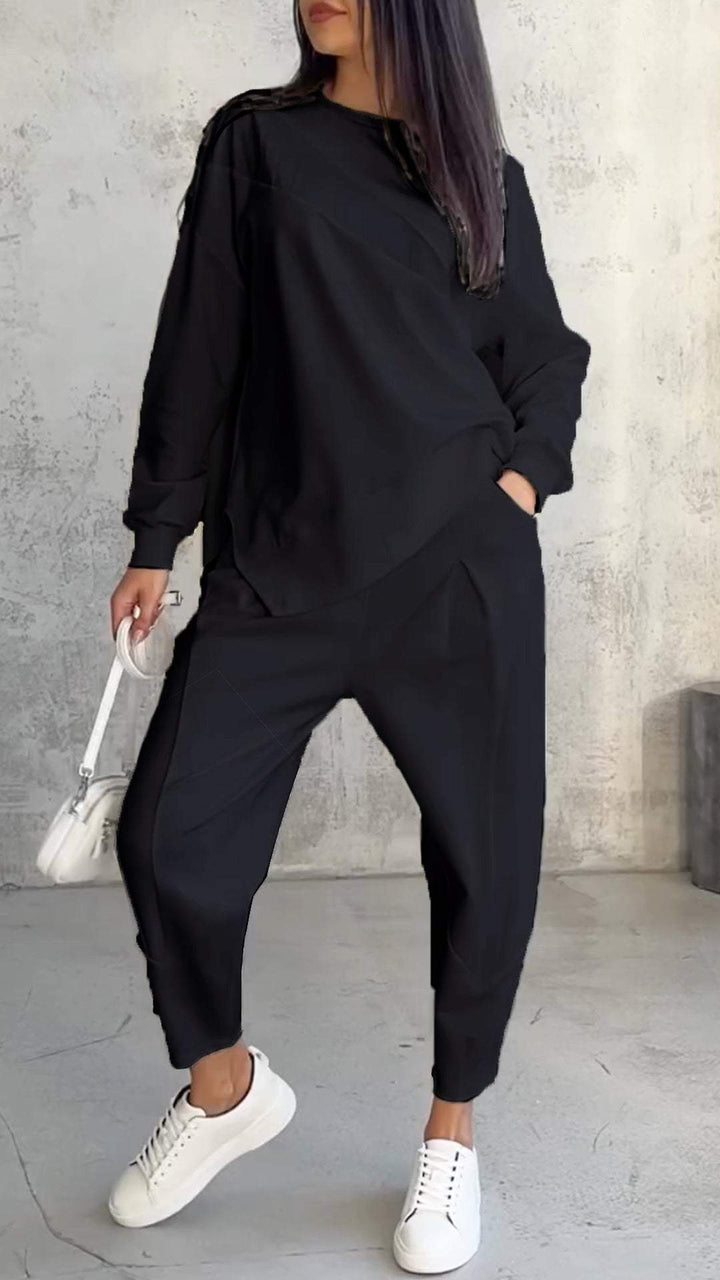 Babette | Stylish Two Piece Set Long Sleeve Crew Neck Loungewear