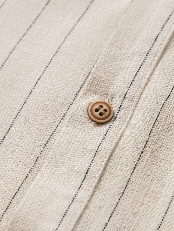 Silas | Elegant Striped Linen Set Men Short Sleeve