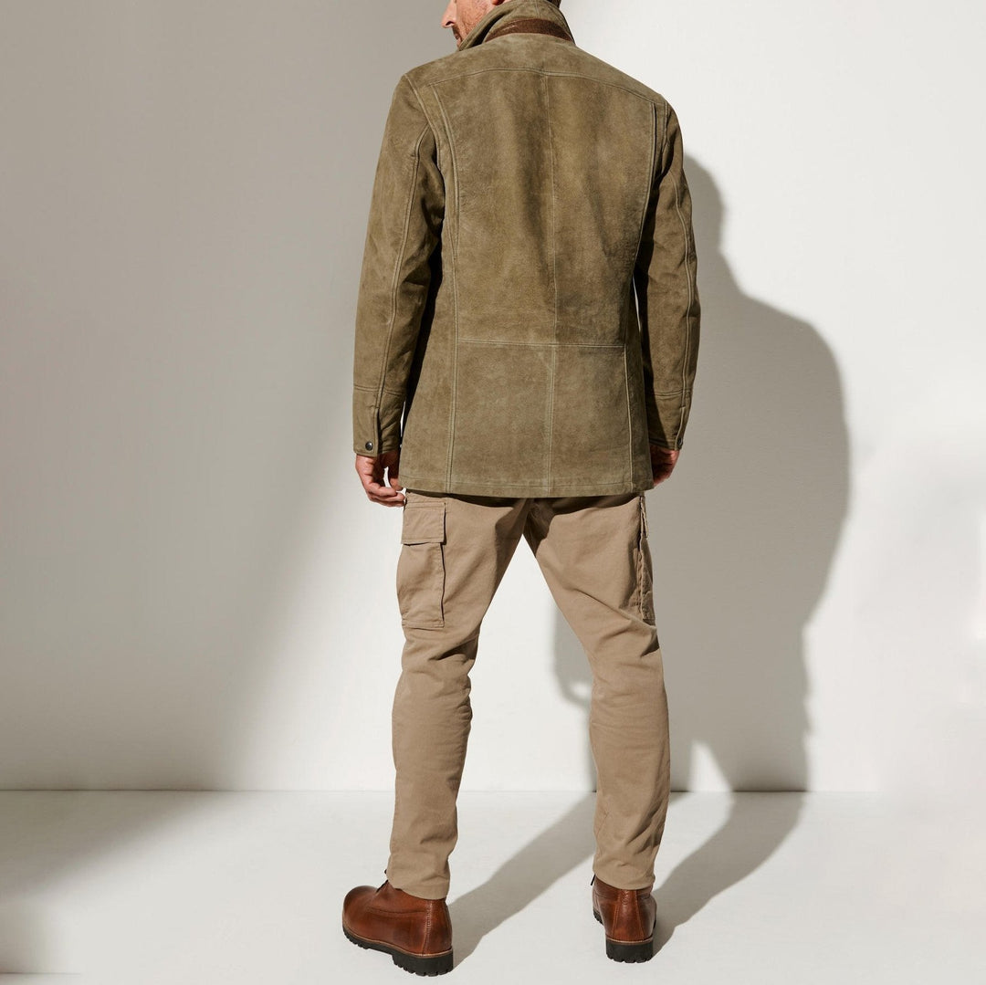 Rosalie | Elegant Men's Vintage Suede Blazer With Leather Trim