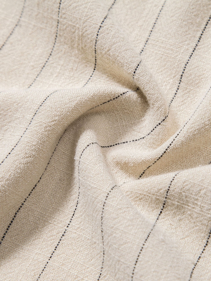 Silas | Elegant Striped Linen Set Men Short Sleeve