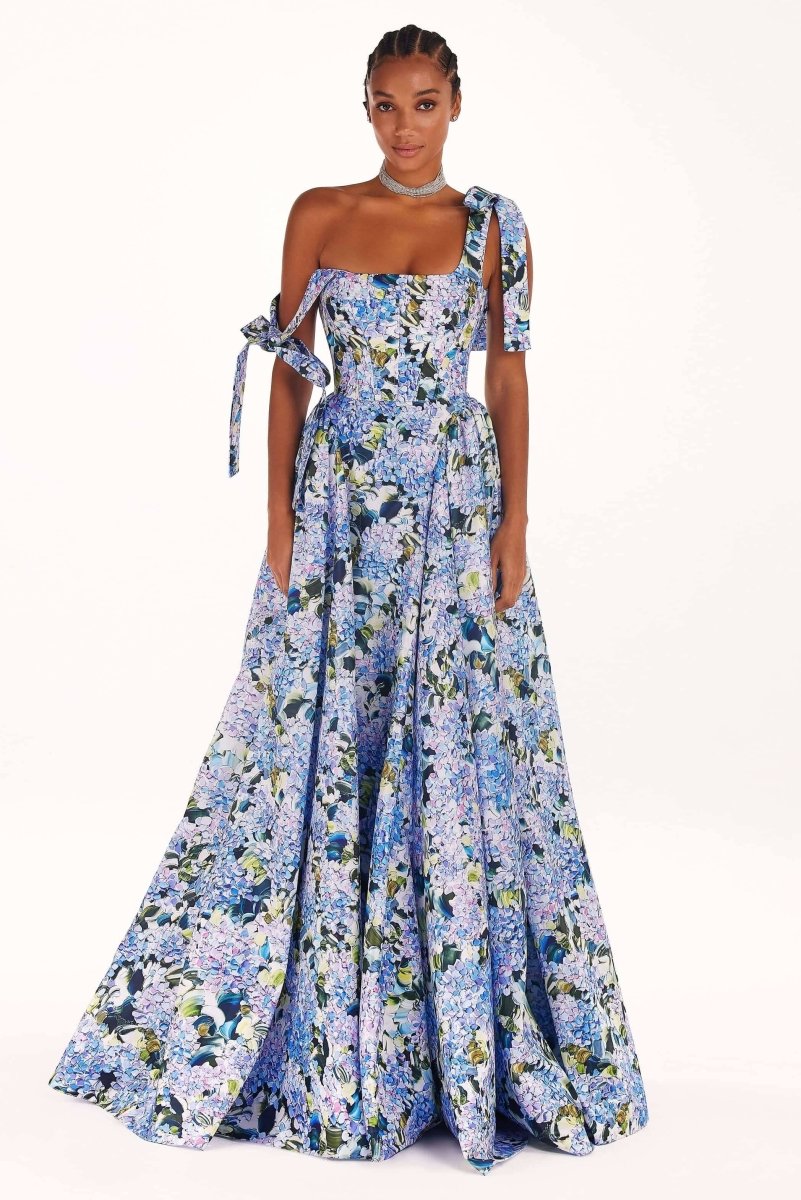Kacey | Elegant Floral Print Off-Shoulder Maxi Dress