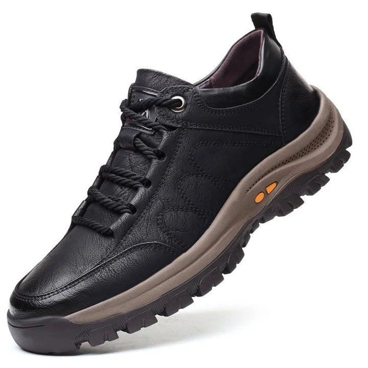 Timber | Rugged Brown Leather Orthopedic Walking Shoes Men