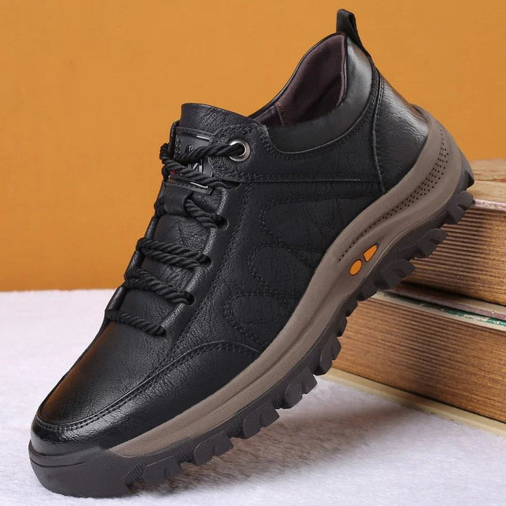 Timber | Rugged Brown Leather Orthopedic Walking Shoes Men