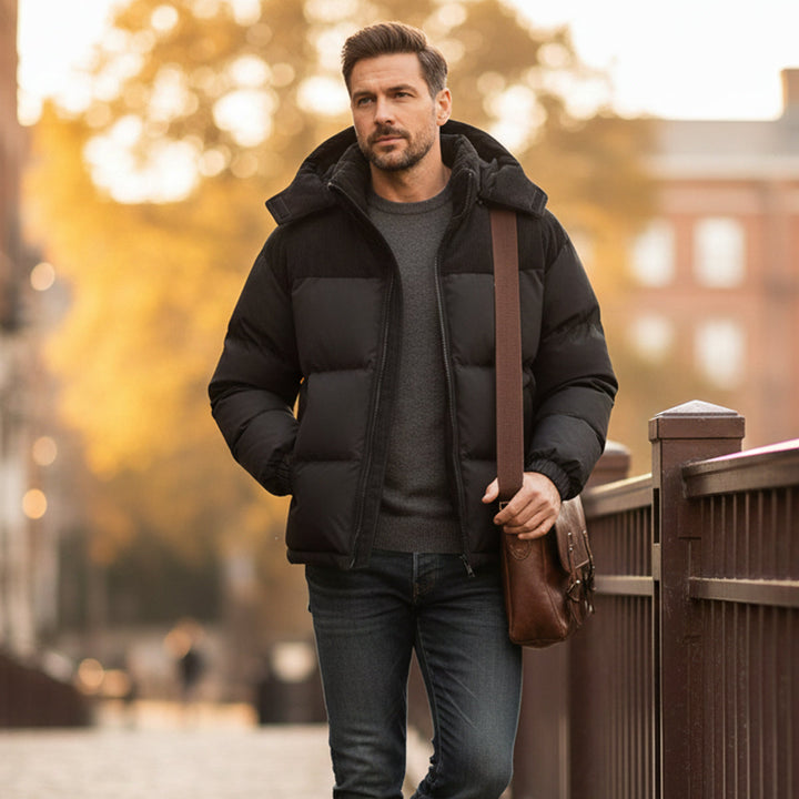 Phoebe | Stylish Two-Tone Hooded Puffer Jacket
