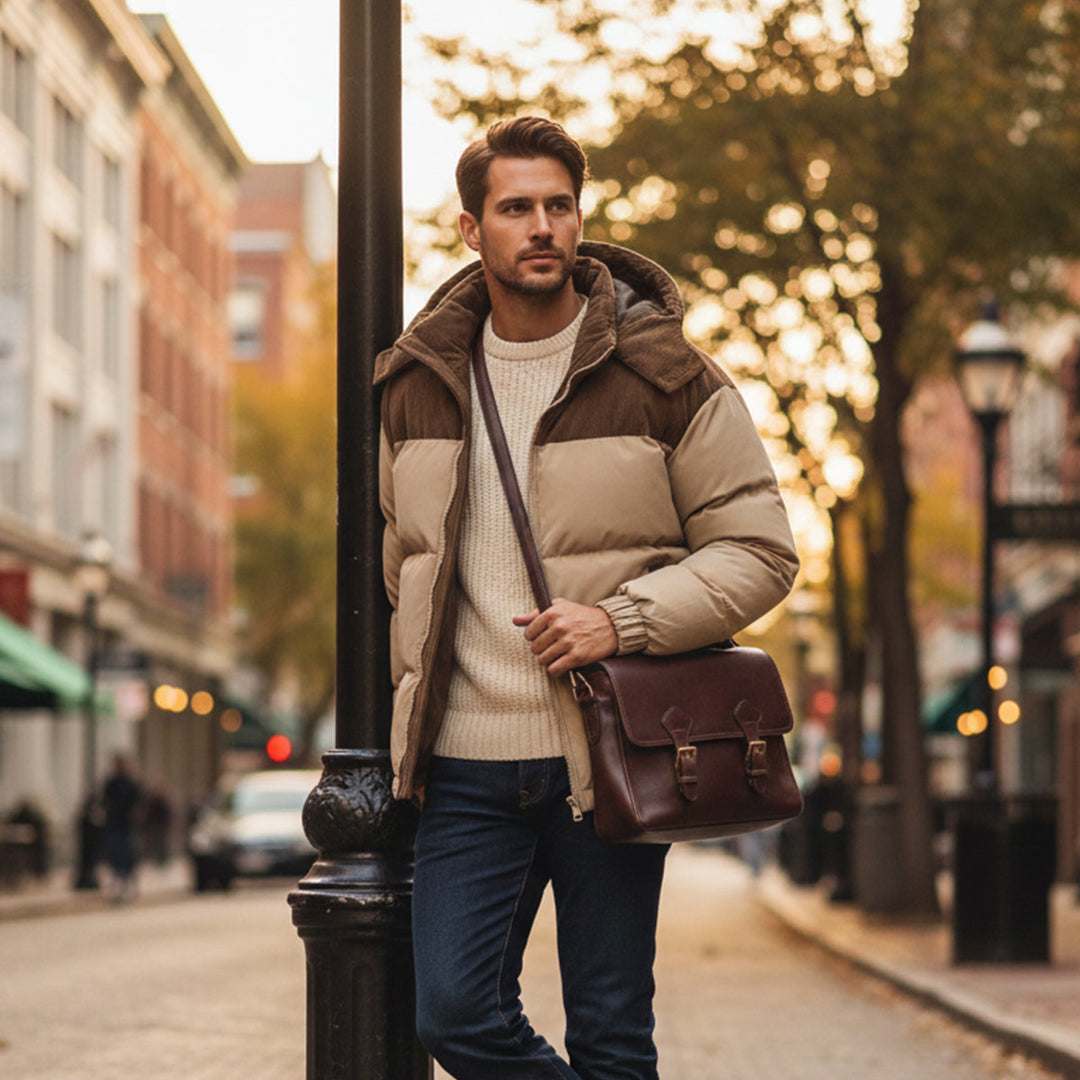 Phoebe | Stylish Two-Tone Hooded Puffer Jacket