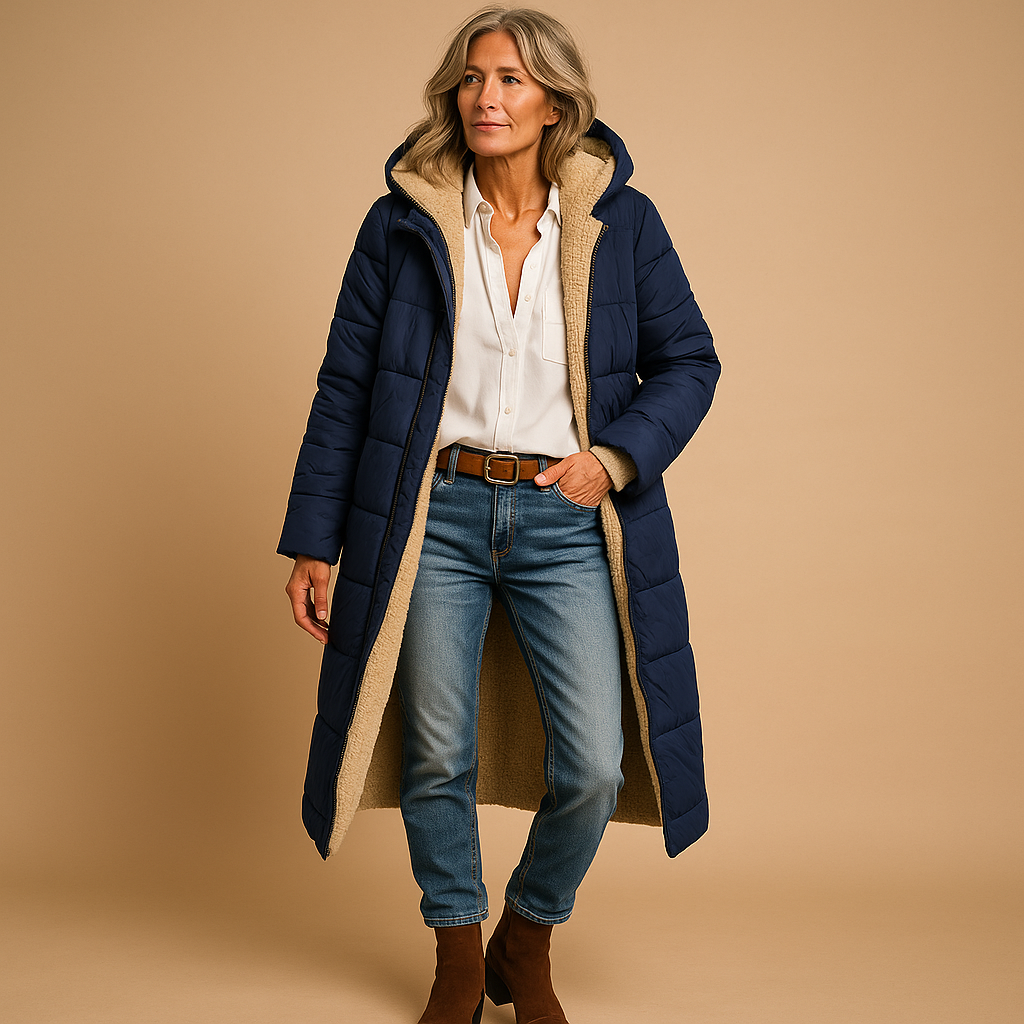Eleanore | Chic Long Sherpa Lined Quilted Winter Puffer Coat