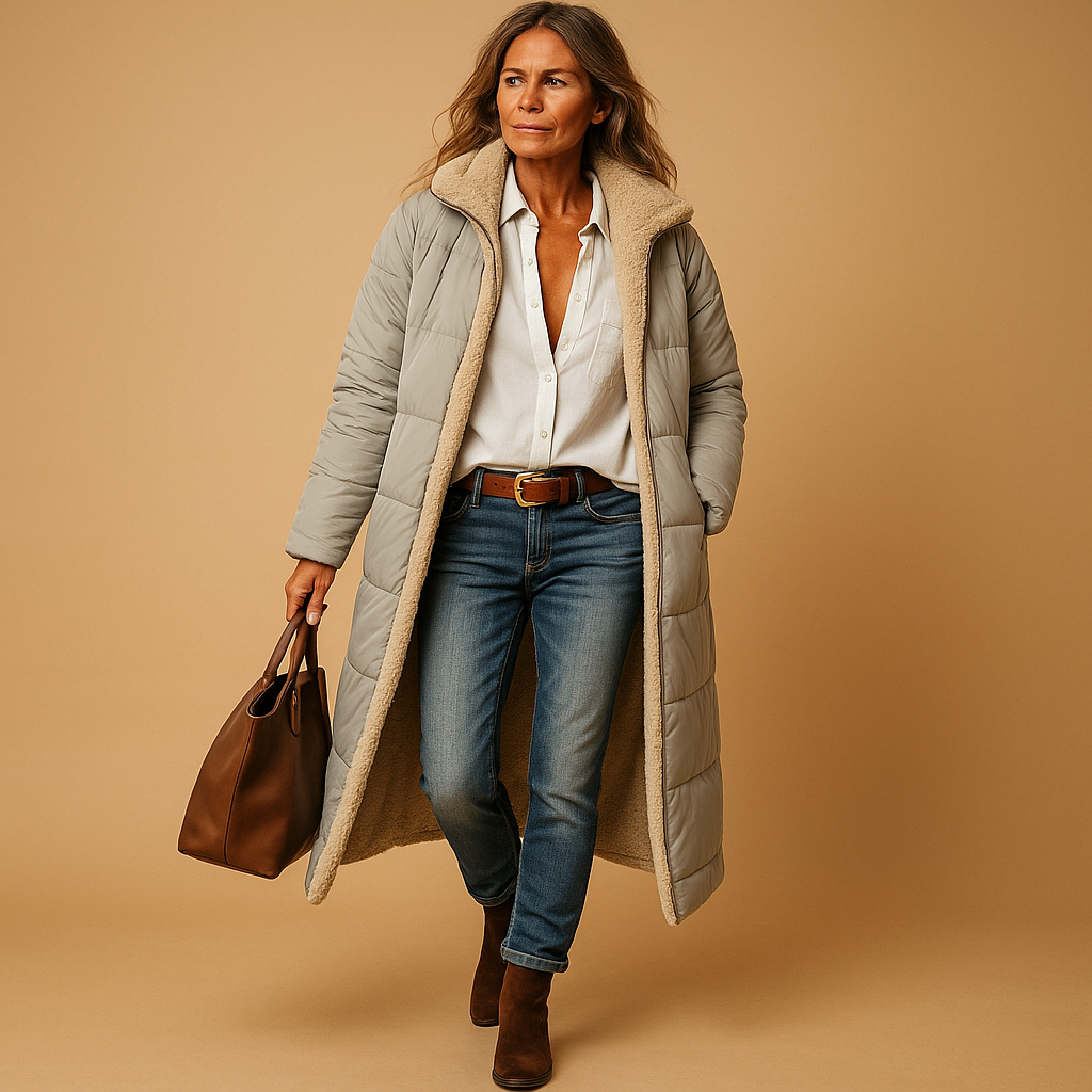 Eleanore | Chic Long Sherpa Lined Quilted Winter Puffer Coat