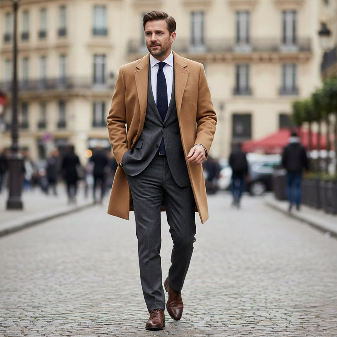 Serena | Elegant Classic Wool Winter Overcoat With Tailored Lapels