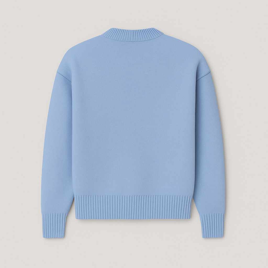 Cordelia | Chic Heart Detail Crew Neck Knit Sweater
