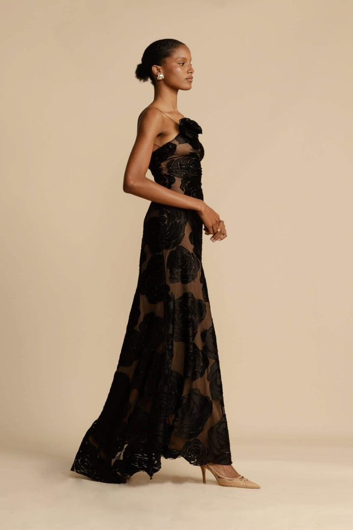 Lindsay | Elegant One Shoulder Floral Maxi Dress