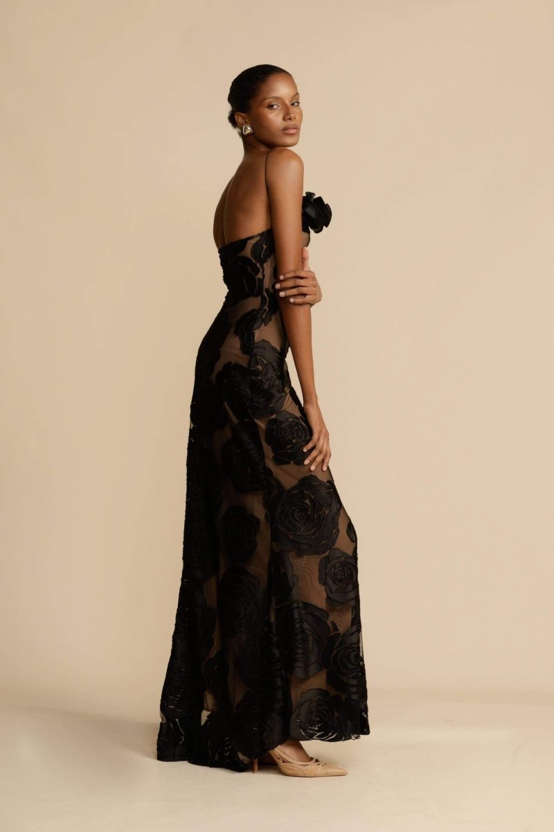 Lindsay | Elegant One Shoulder Floral Maxi Dress