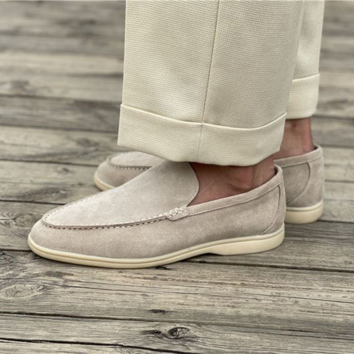 Mateo | Elegant Navy Suede Slip-On Loafers for Men