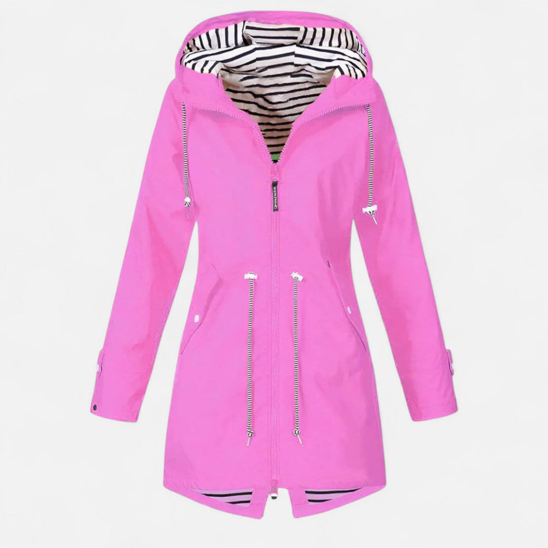 Aurora | Chic Hooded Waterproof Jacket Women Pink Rain Coat