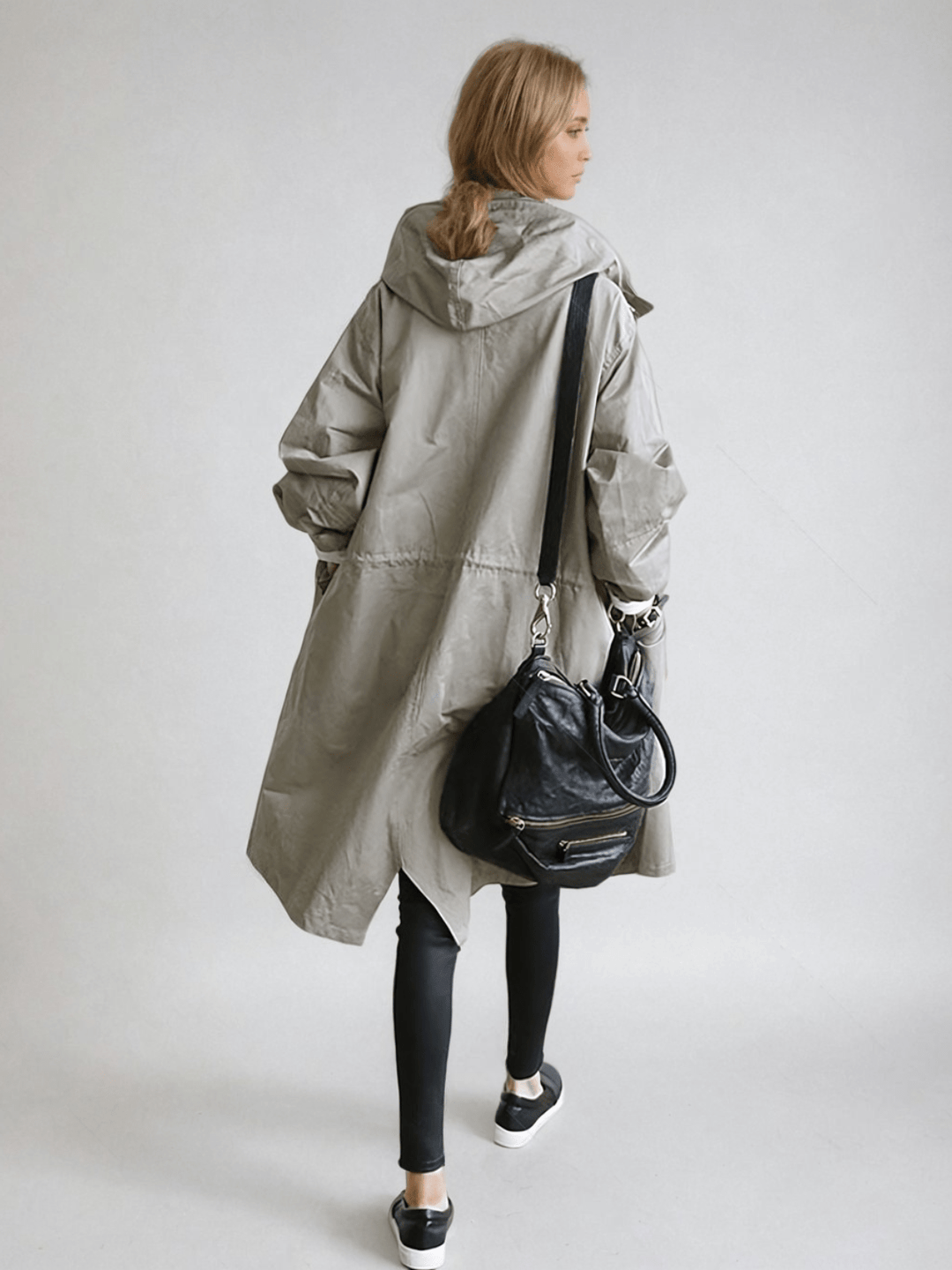 Maya | Elegant Oversized Water-Resistant Hooded Trench Coat