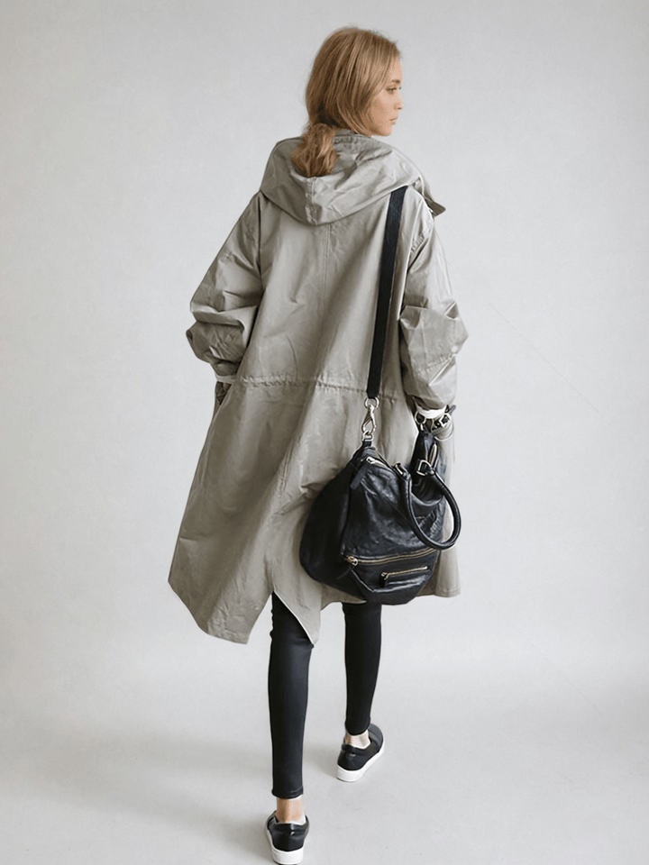 Maya | Elegant Oversized Water-Resistant Hooded Trench Coat