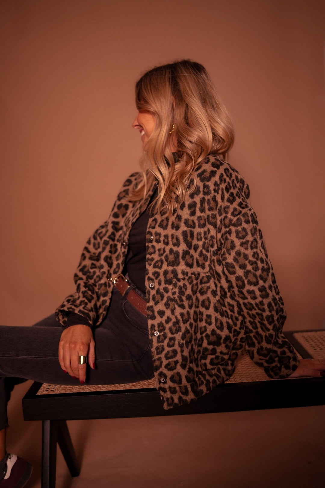 Aurora | Chic Leopard Print Button-Up Oversized Jacket