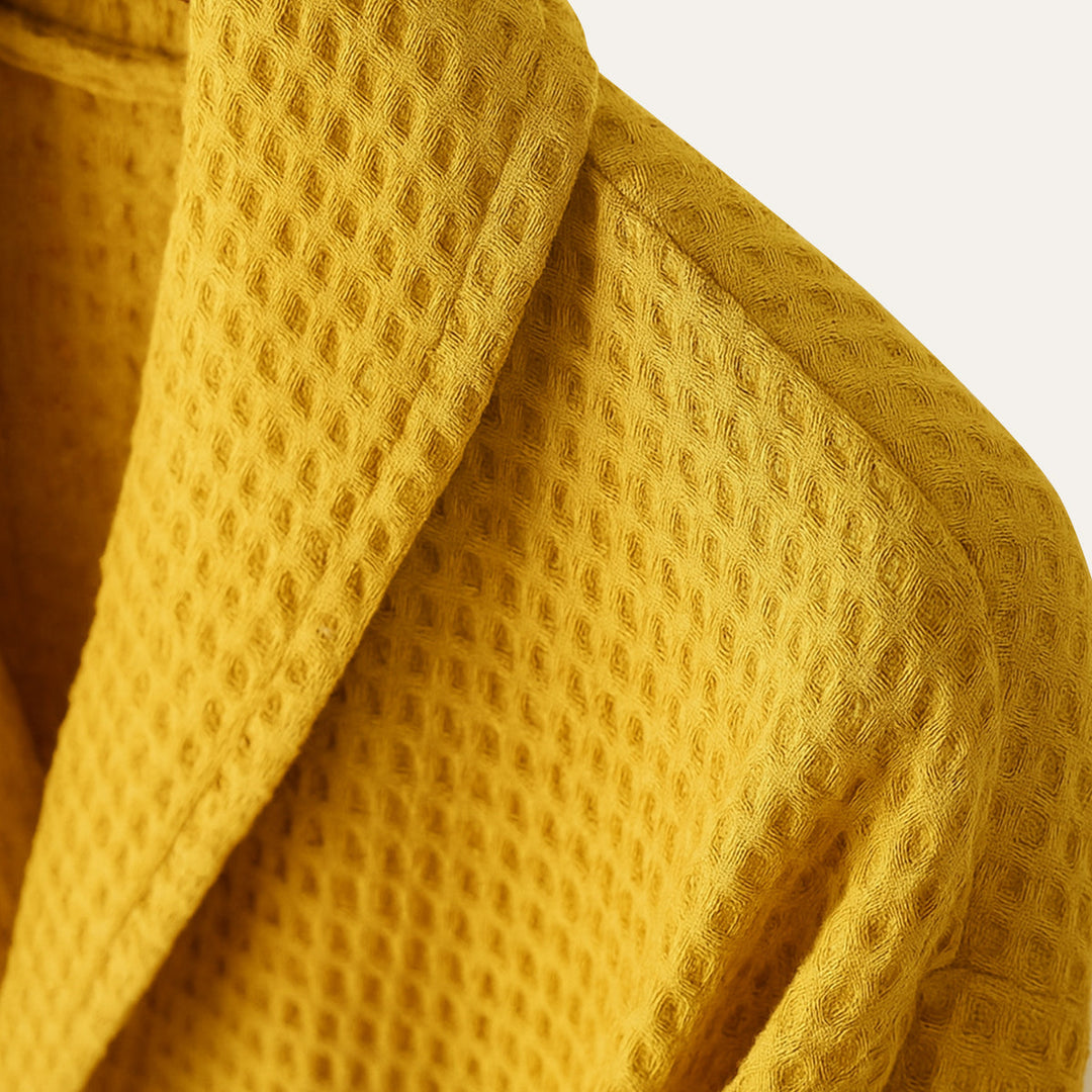 Margot | Elegant Waffle Cotton Bathrobe With Belt